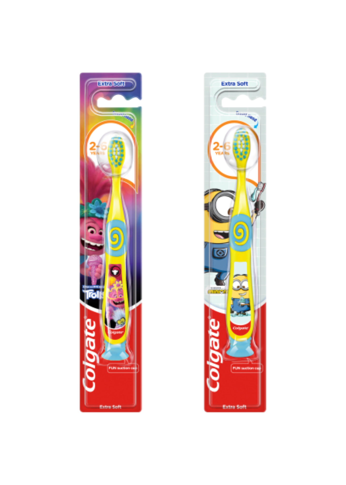 Tandenborstel kinder Minions/Trolls, 2 t/m 6 jaar extra zacht, 1 stuk