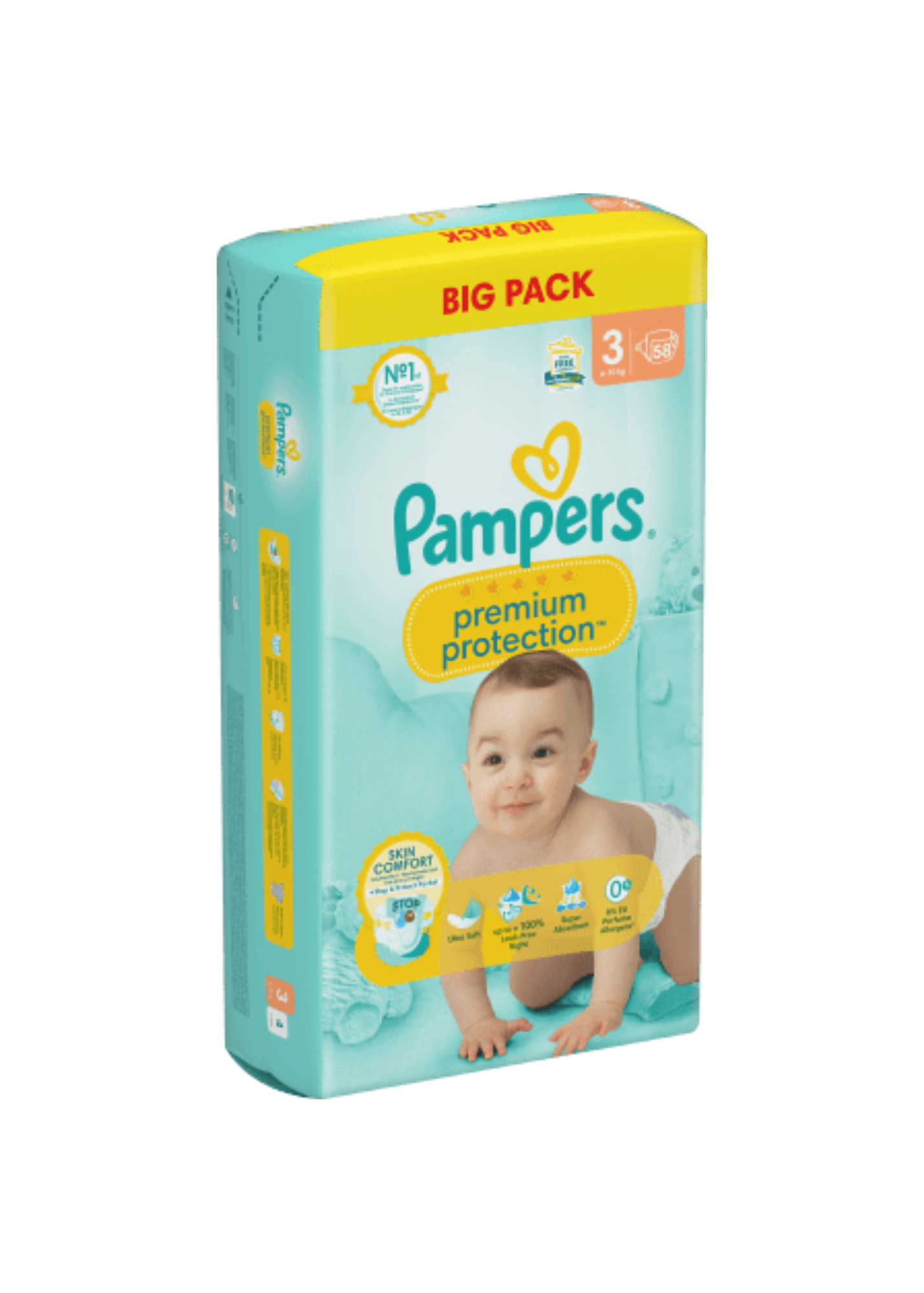 Windeln Premium Protection Gr.3 Midi (6-10kg), Big Pack, 58 St