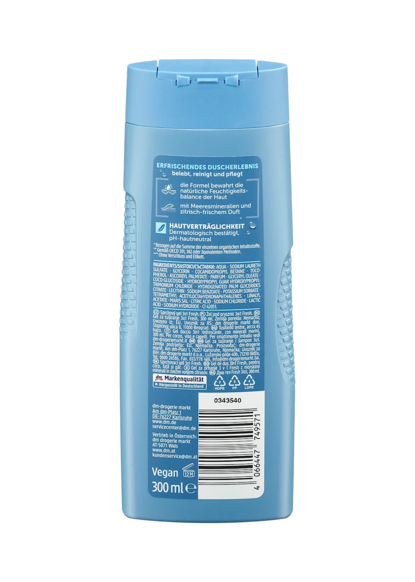 Douchegel Fris 3in1, 300 ml