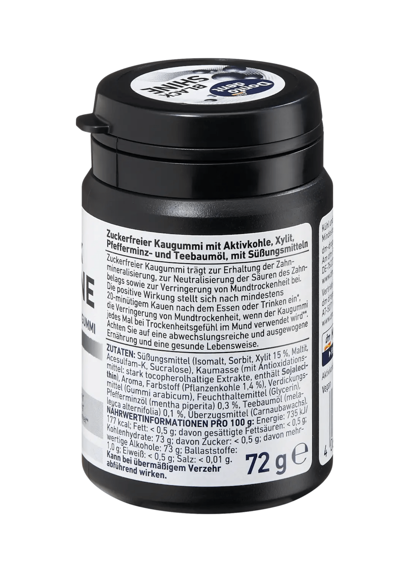 Kauwgom, Black Shine met actieve kool, 50 stuks