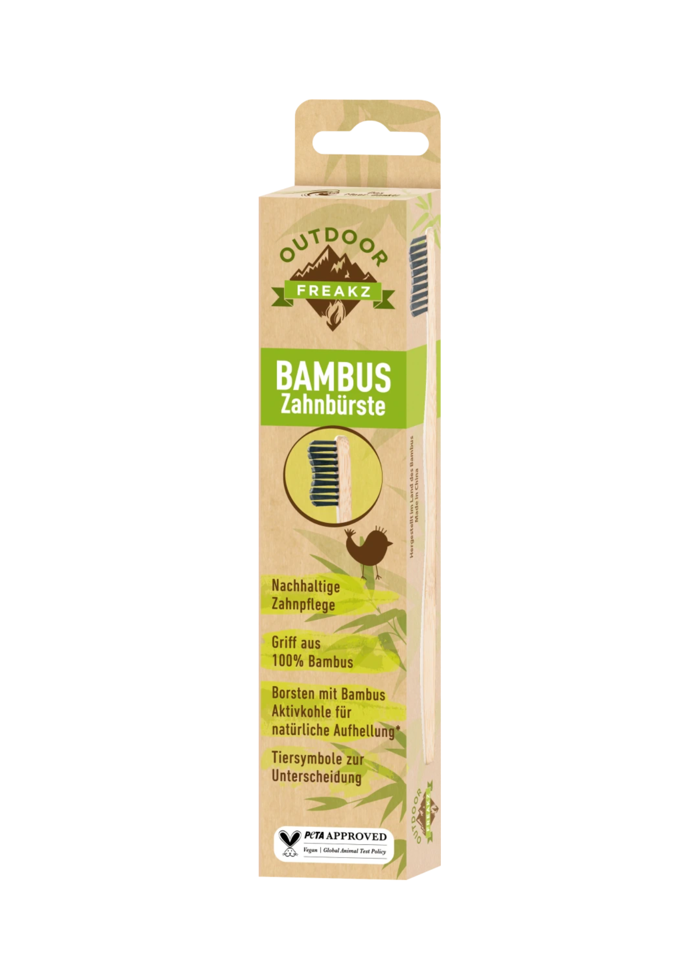 Tandenborstel bamboe medium, 1 st