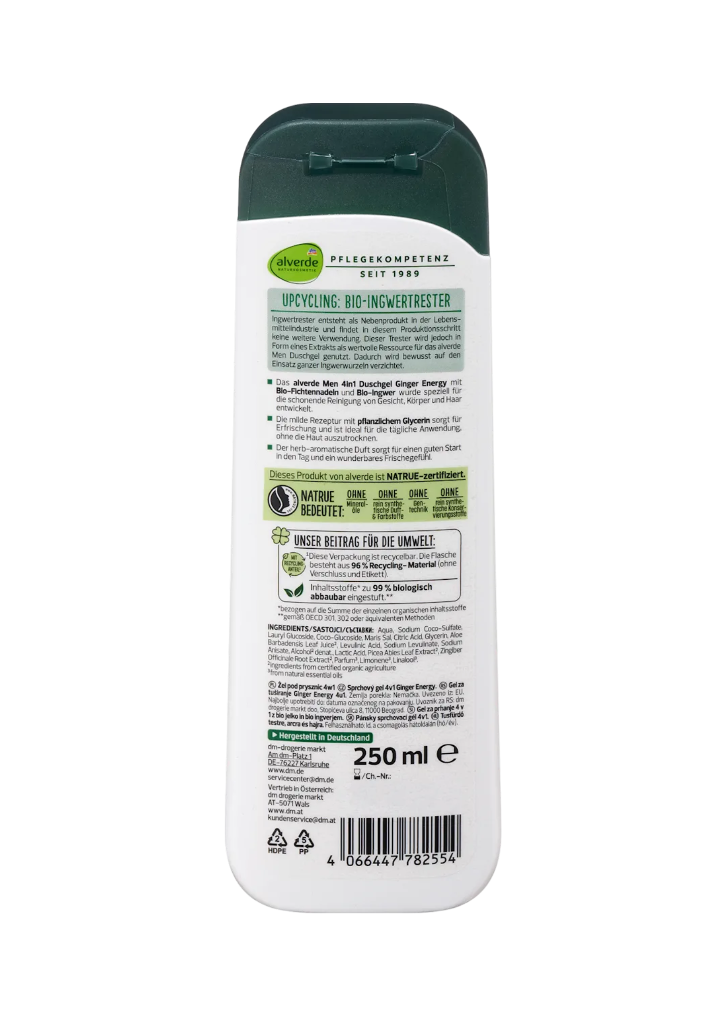 Douchegel Gember Energie 4in1, 250 ml