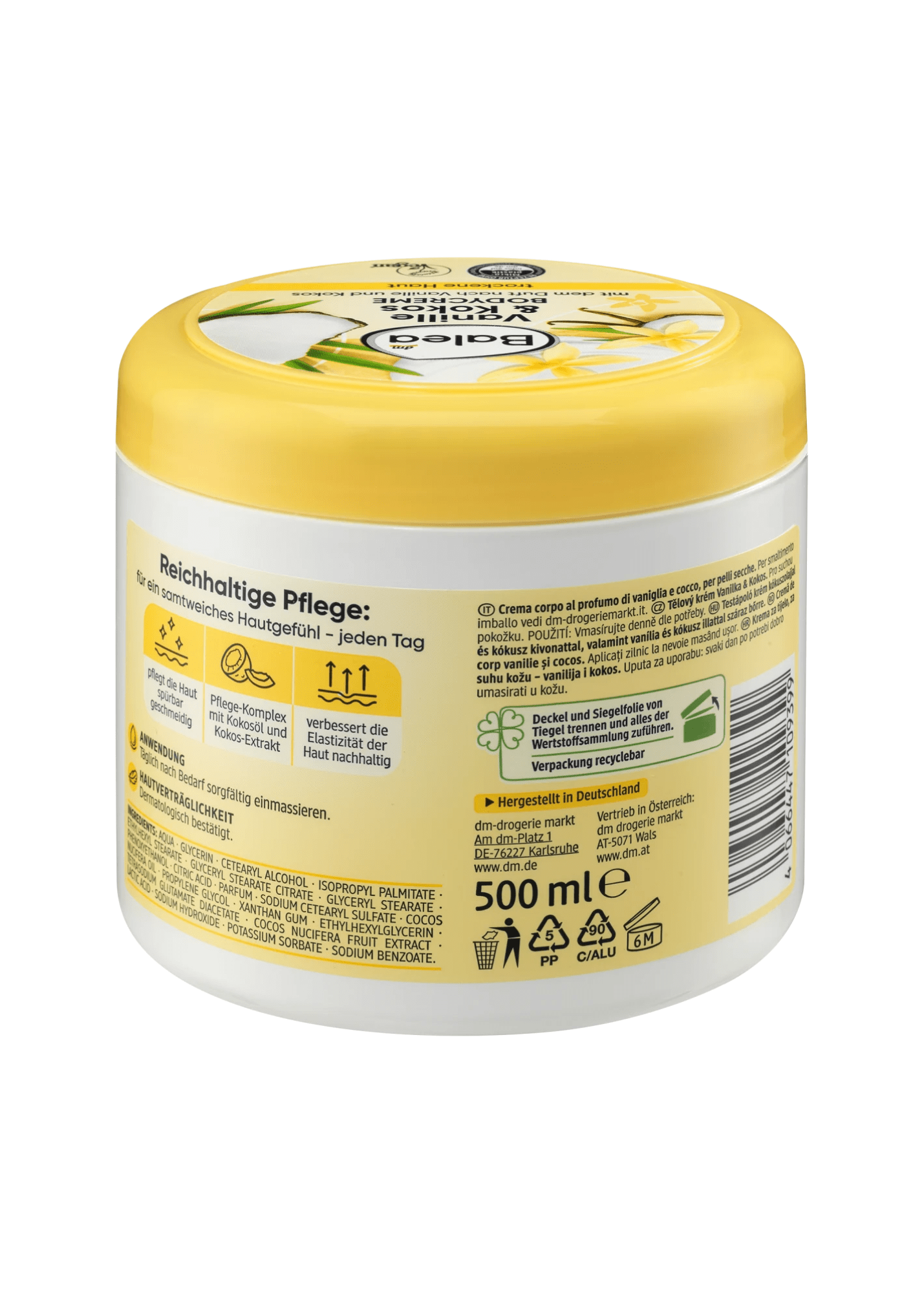 Bodycreme Vanille & Kokos, 500 ml