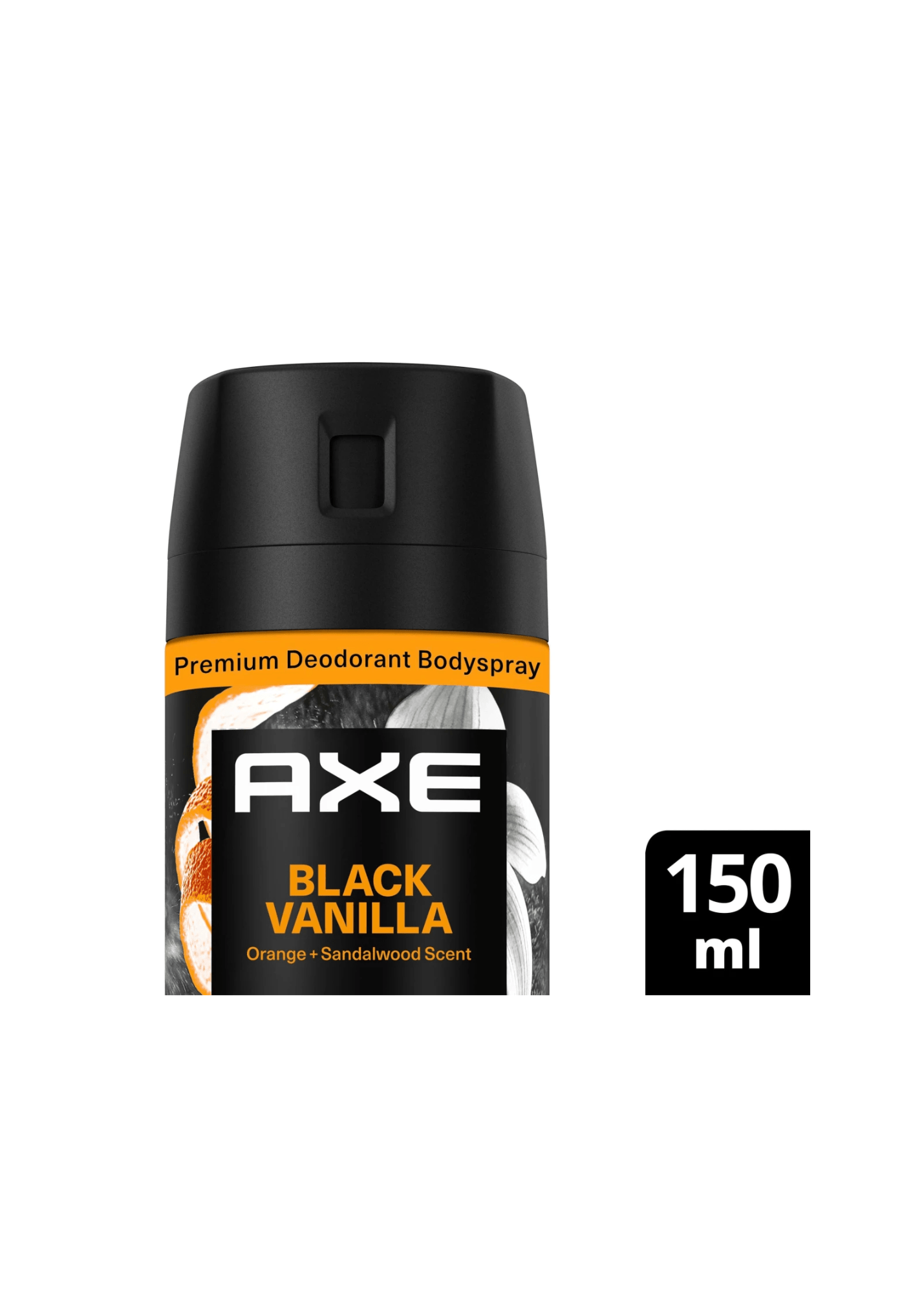 Bodyspray Deodorant Black Vanilla Orange & Sandalwood Scent, 150 ml