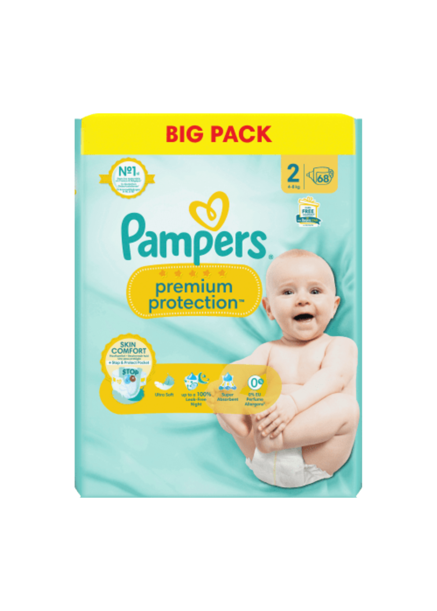 Windeln Premium Protection Gr.2 Mini, New Baby (4-8kg), Big Pack, 68 St