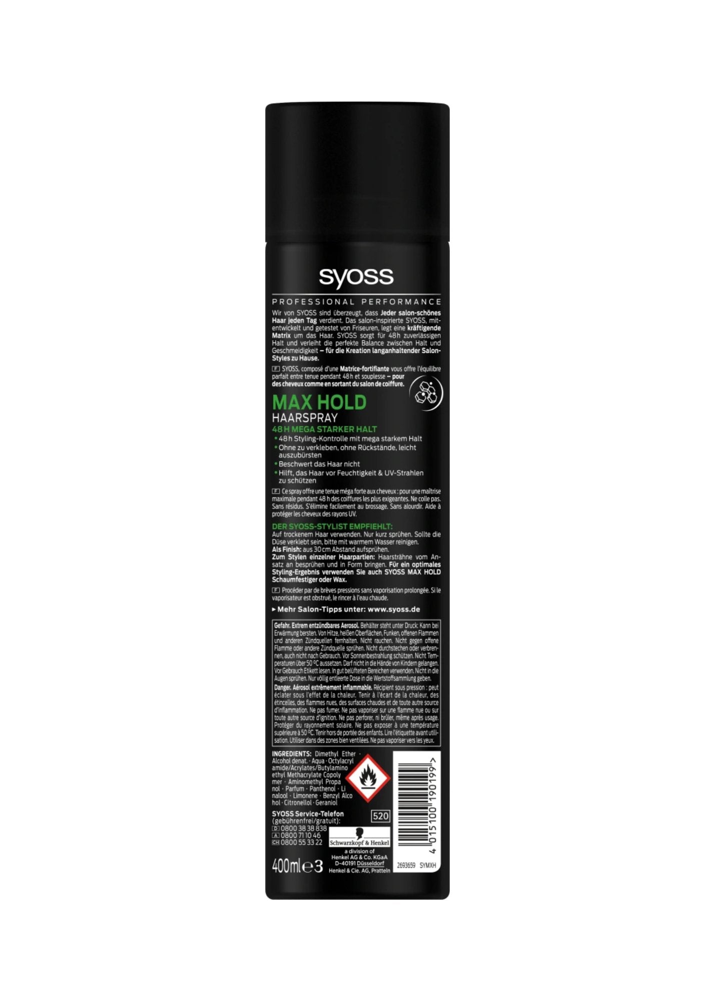 Haarspray Max Hold, 400 ml